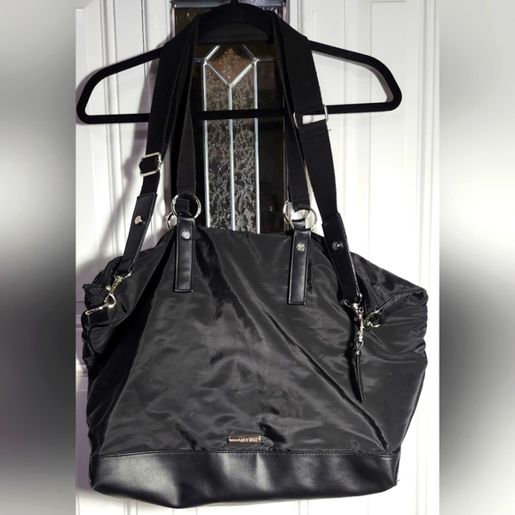 Steve Madden Girl Black XL Weekender Slouchy Tote Bag Duffle Diaper Bag - Picture 1 of 15